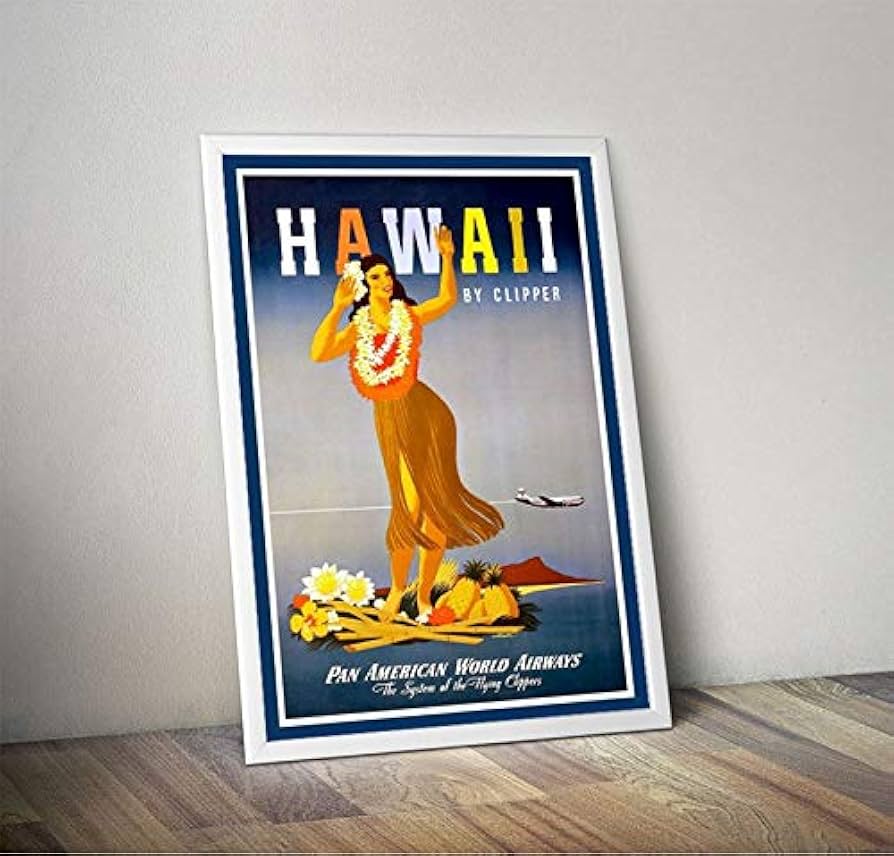 Amazon.co.jp: ポスター affiche ハワイ ヴィンテージ トラベル